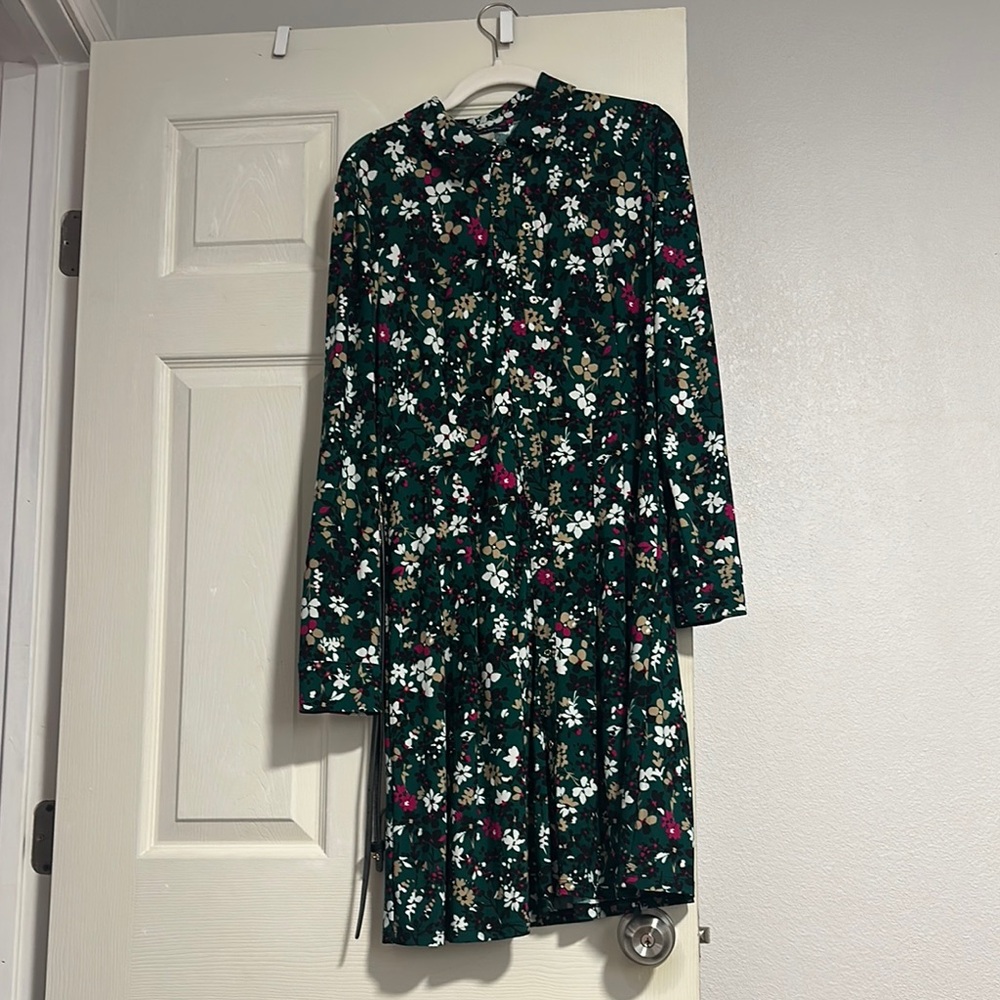 Tommy Hilfiger Black Peplum Dress with Bishop Sleeves